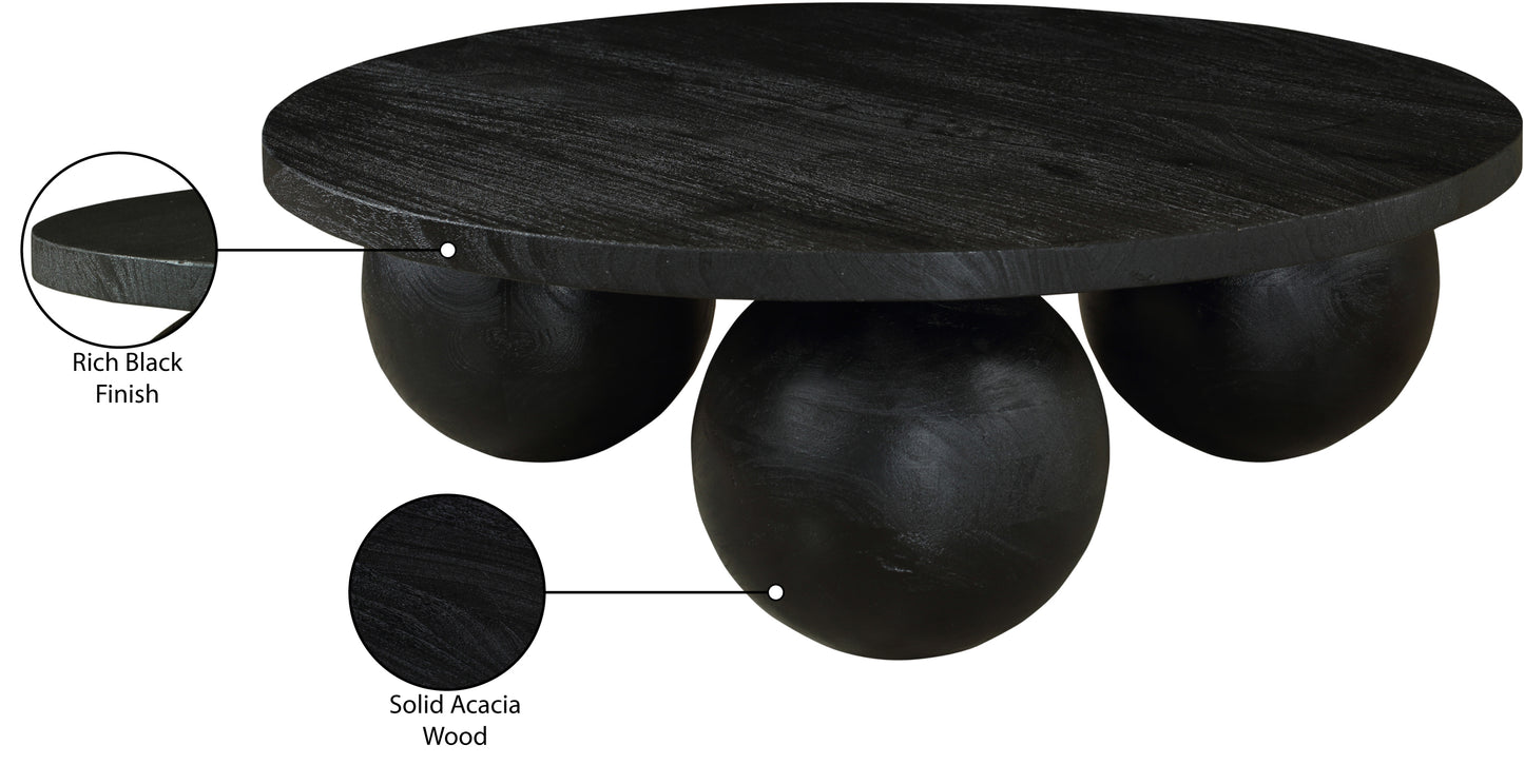curve black coffee table ct