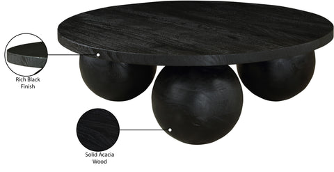 Delaney Black Acacia Wood Coffee Table, 1 Piece