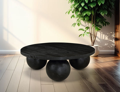 Delaney Black Acacia Wood Coffee Table, 1 Piece