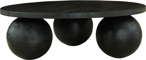 Delaney Black Acacia Wood Coffee Table, 1 Piece