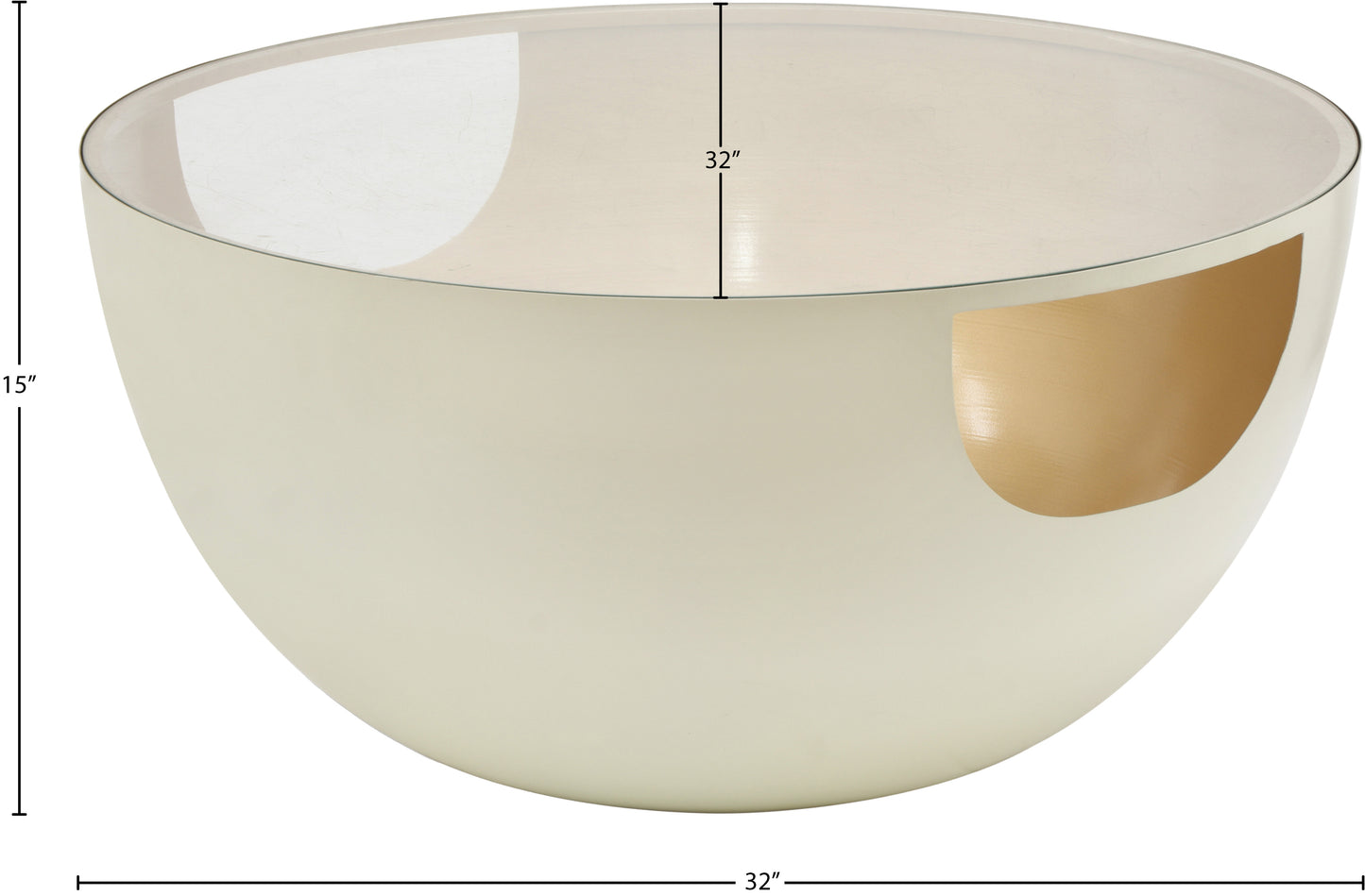 benito cream / gold coffee table ct