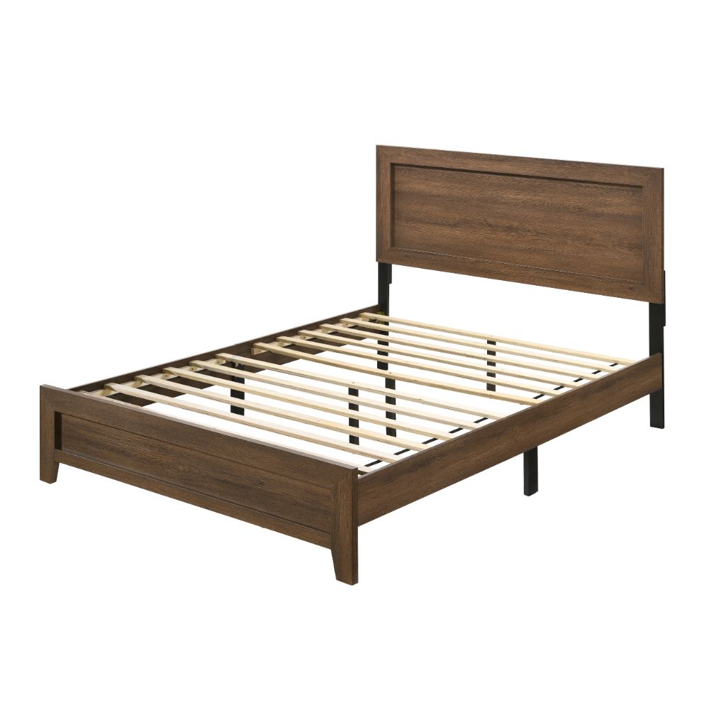 azrael queen bed, oak finish