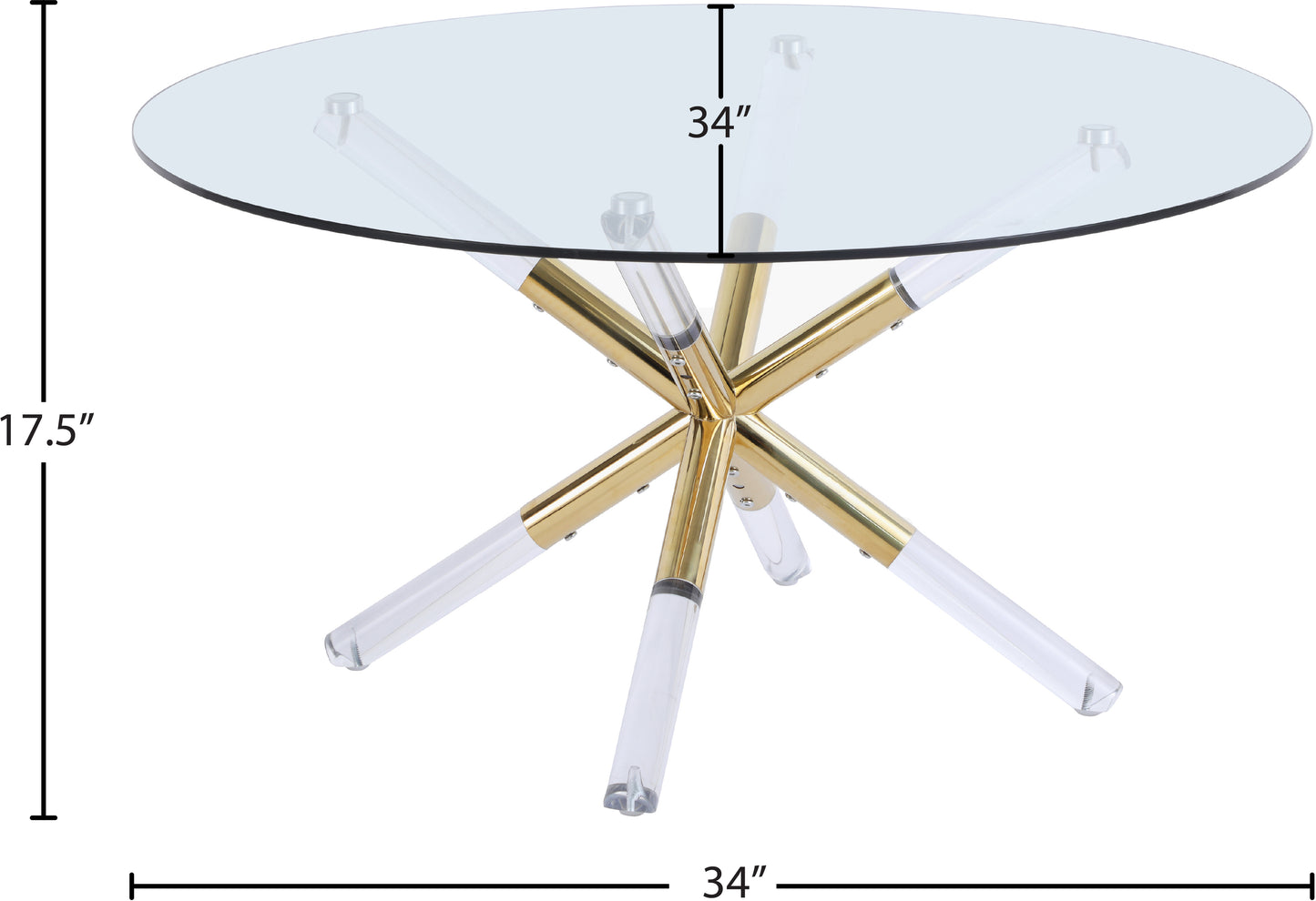 turin acrylic/gold coffee table c