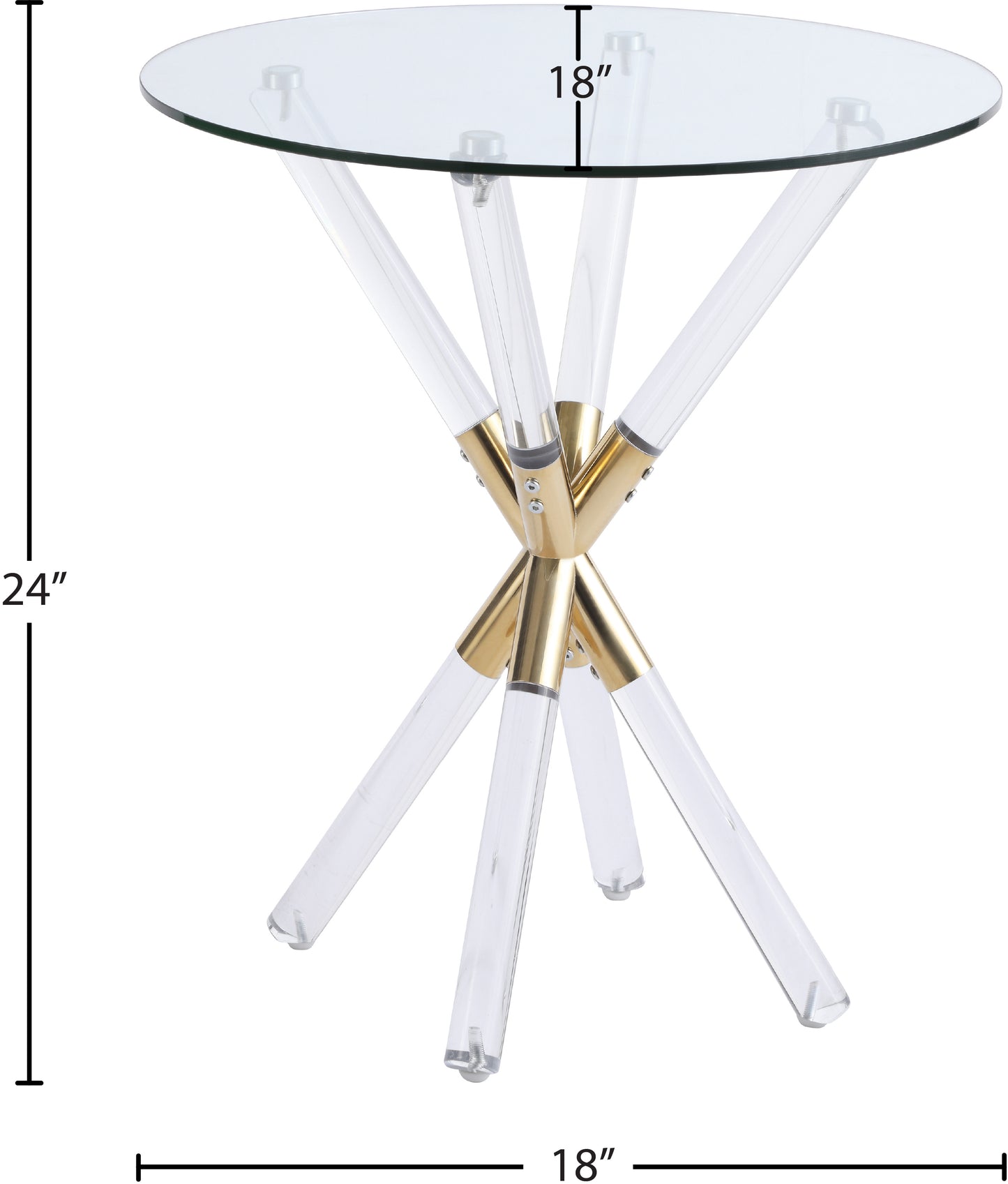 turin acrylic/gold end table e