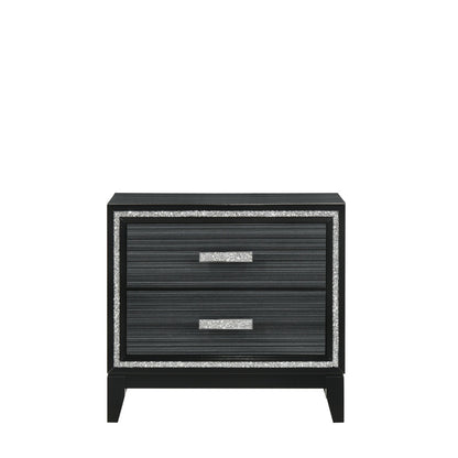 Baara Nightstand, Weathered Black Finish