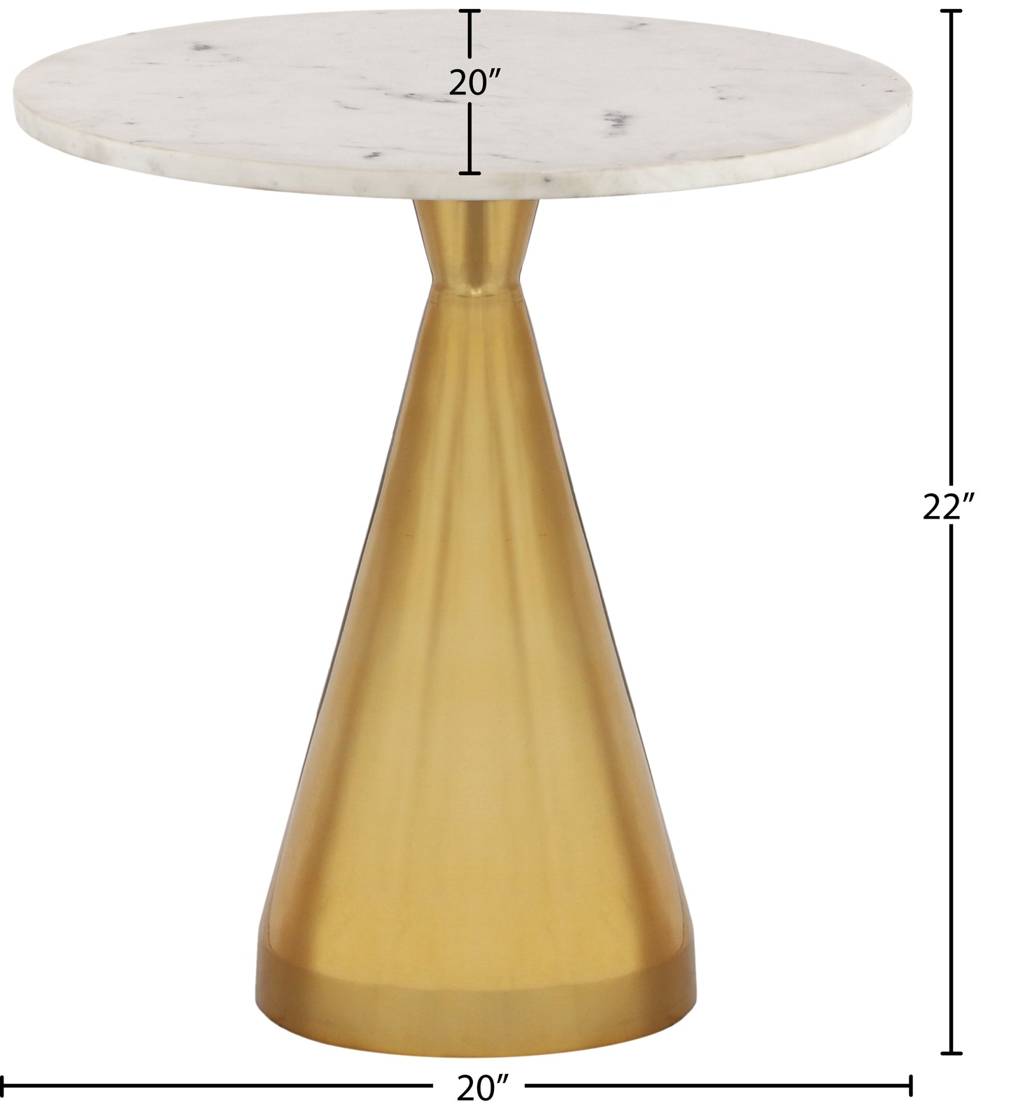 beck white marble end table et