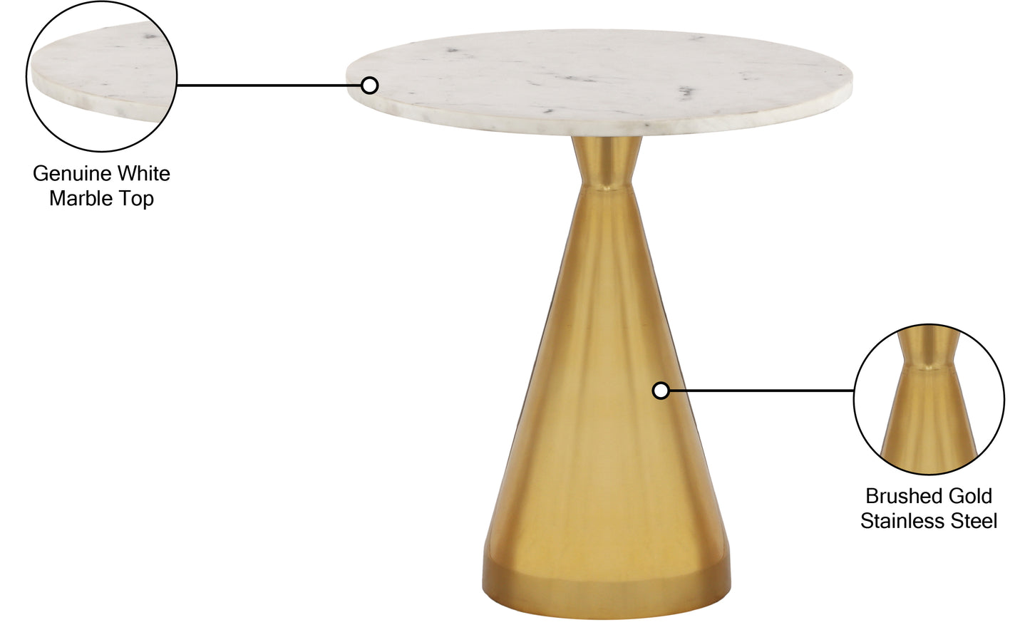 beck white marble end table et