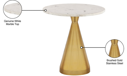 Beck White Marble End Table ET