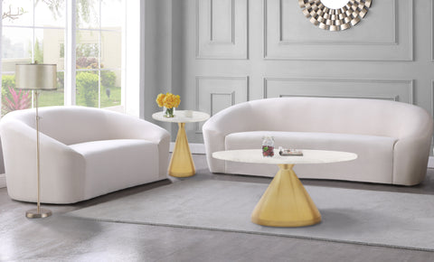 Beck White Marble End Table ET