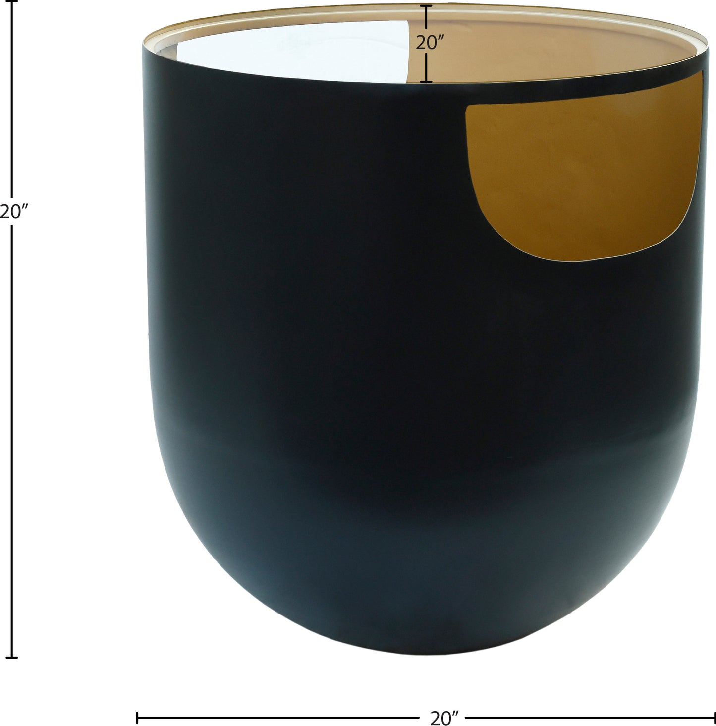 benito black / gold end table et