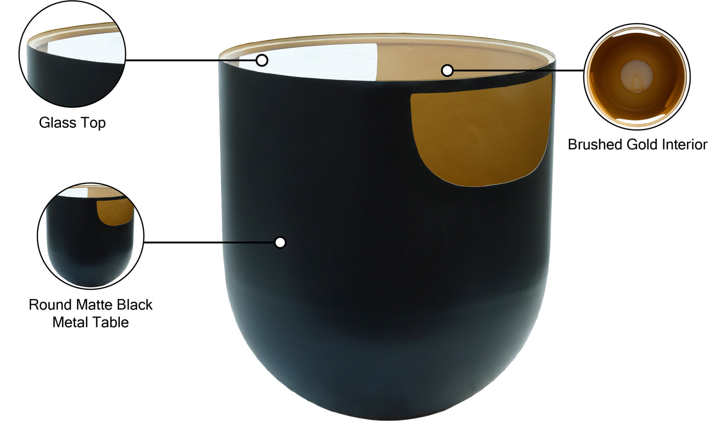 benito black / gold end table et