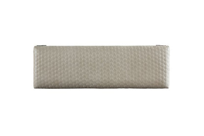 Bage Beatrice Bench, Two Tone Beige Fabric, Charcoal Finish