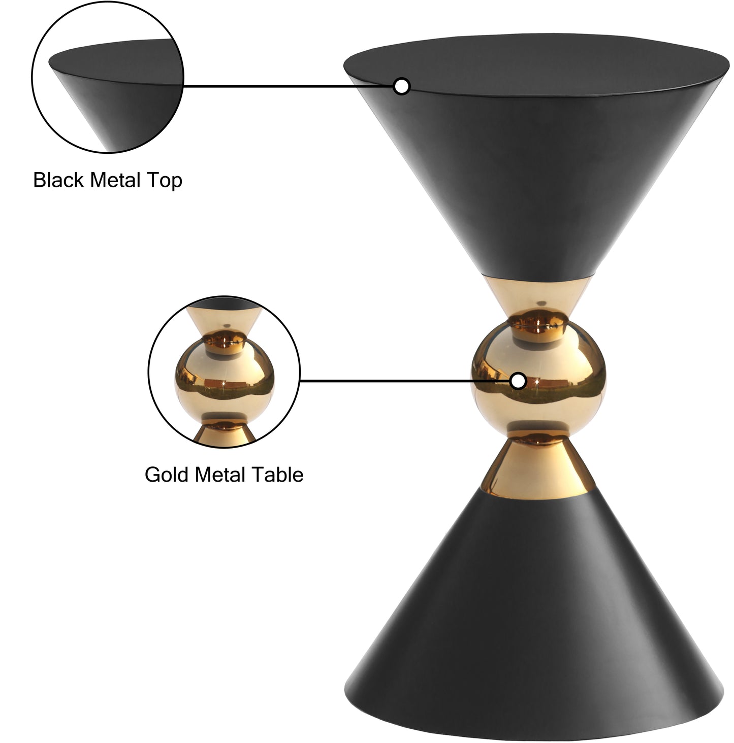 artisto black / gold end table et