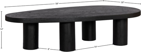 Indie Black Oak Wood Coffee Table, 1 Piece