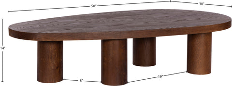 Indie Brown Oak Wood Coffee Table, 1 Piece