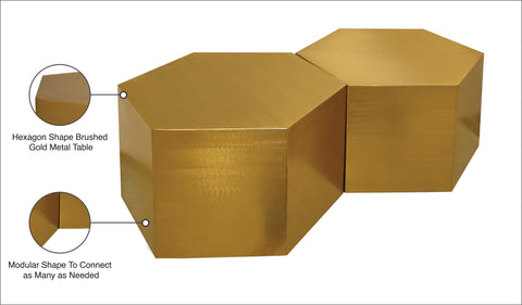 Harper Gold Iron Coffee Table, 2-Piece