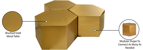 Harper Gold Iron Coffee Table, 3-Piece