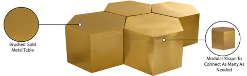 Harper Gold Iron Coffee Table, 4-Piece