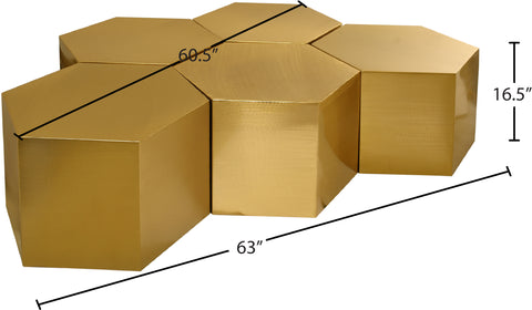 Harper Gold Iron Coffee Table, 5-Piece