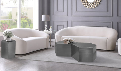 Harper Chrome Iron Coffee Table, 2-Piece