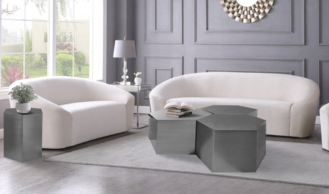 Harper Chrome Iron Coffee Table, 3-Piece