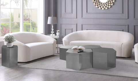 Harper Chrome Iron Coffee Table, 4-Piece