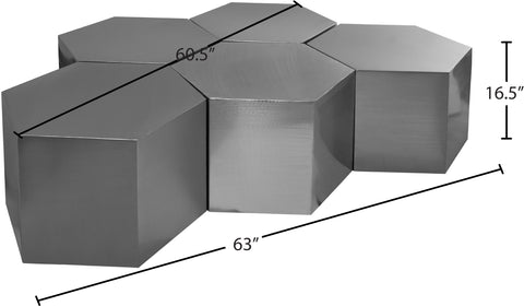 Harper Chrome Iron Coffee Table, 5-Piece