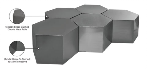 Harper Chrome Iron Coffee Table, 5-Piece