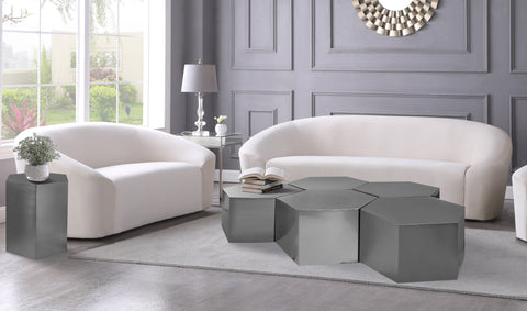 Harper Chrome Iron Coffee Table, 5-Piece