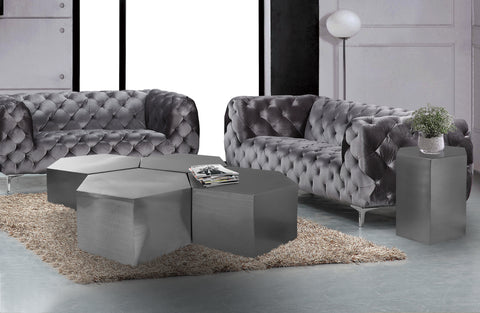 Harper Chrome Iron End / Side Table, 1 Piece