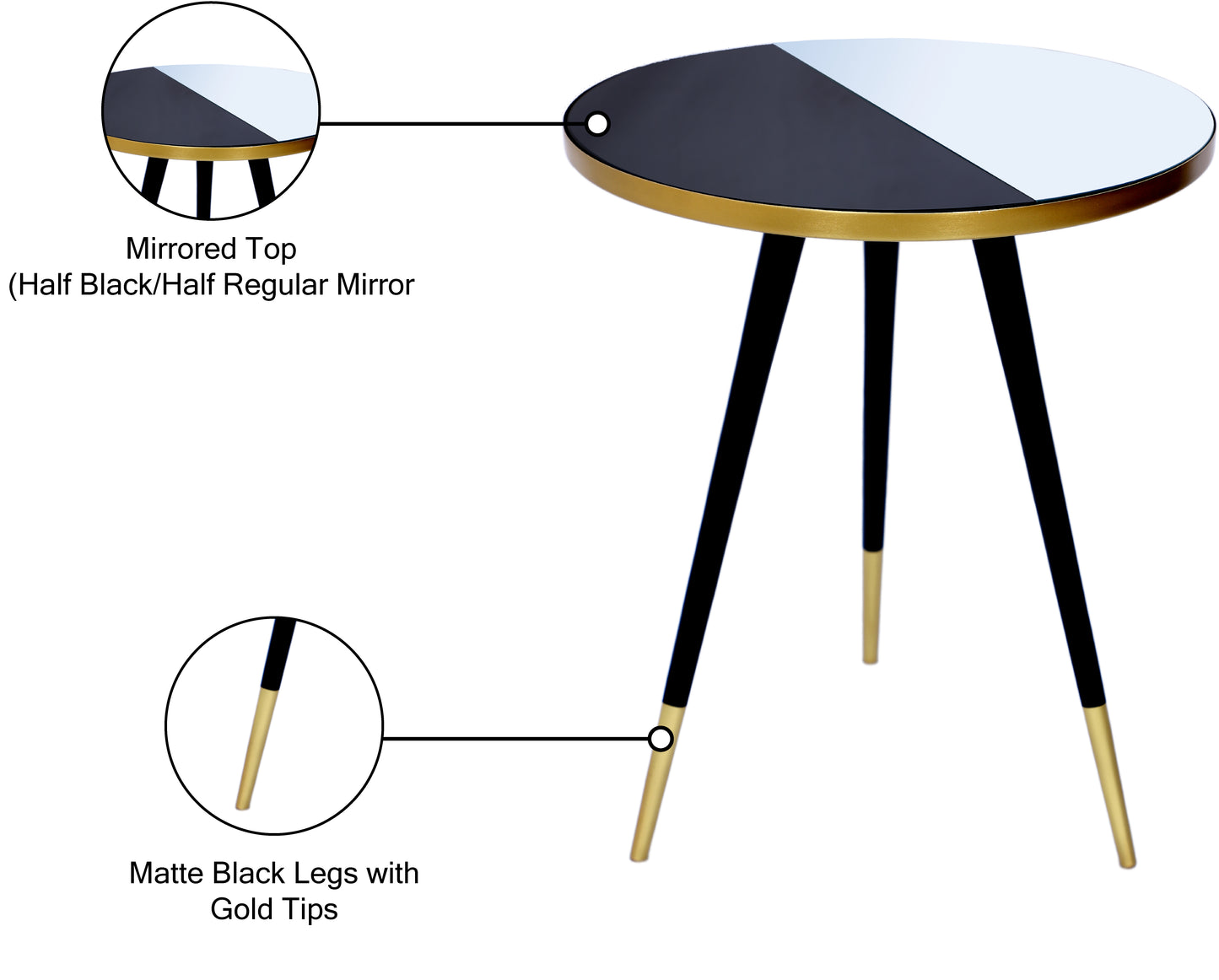 jagger gold / black end table et