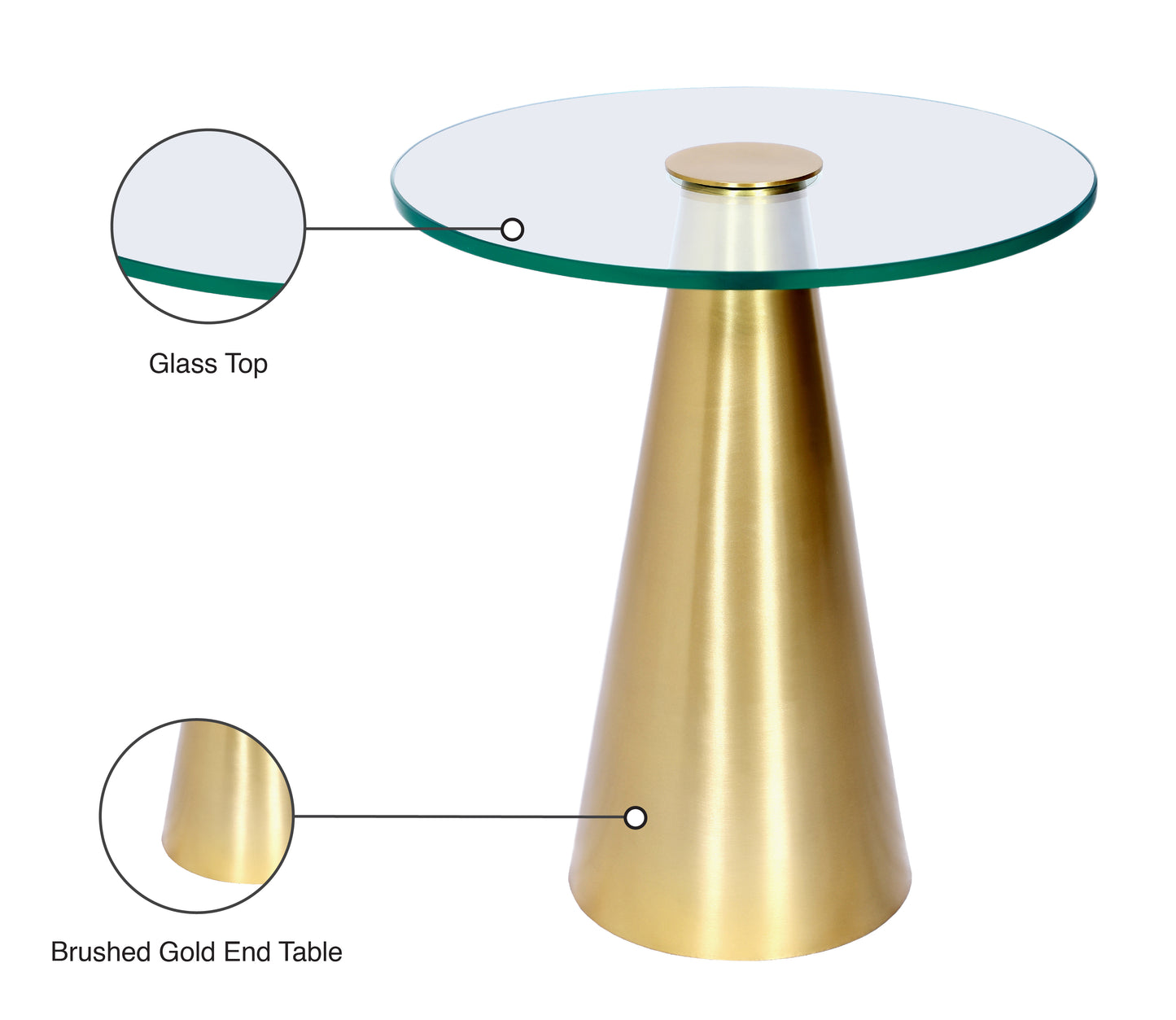 linette brushed gold end table et