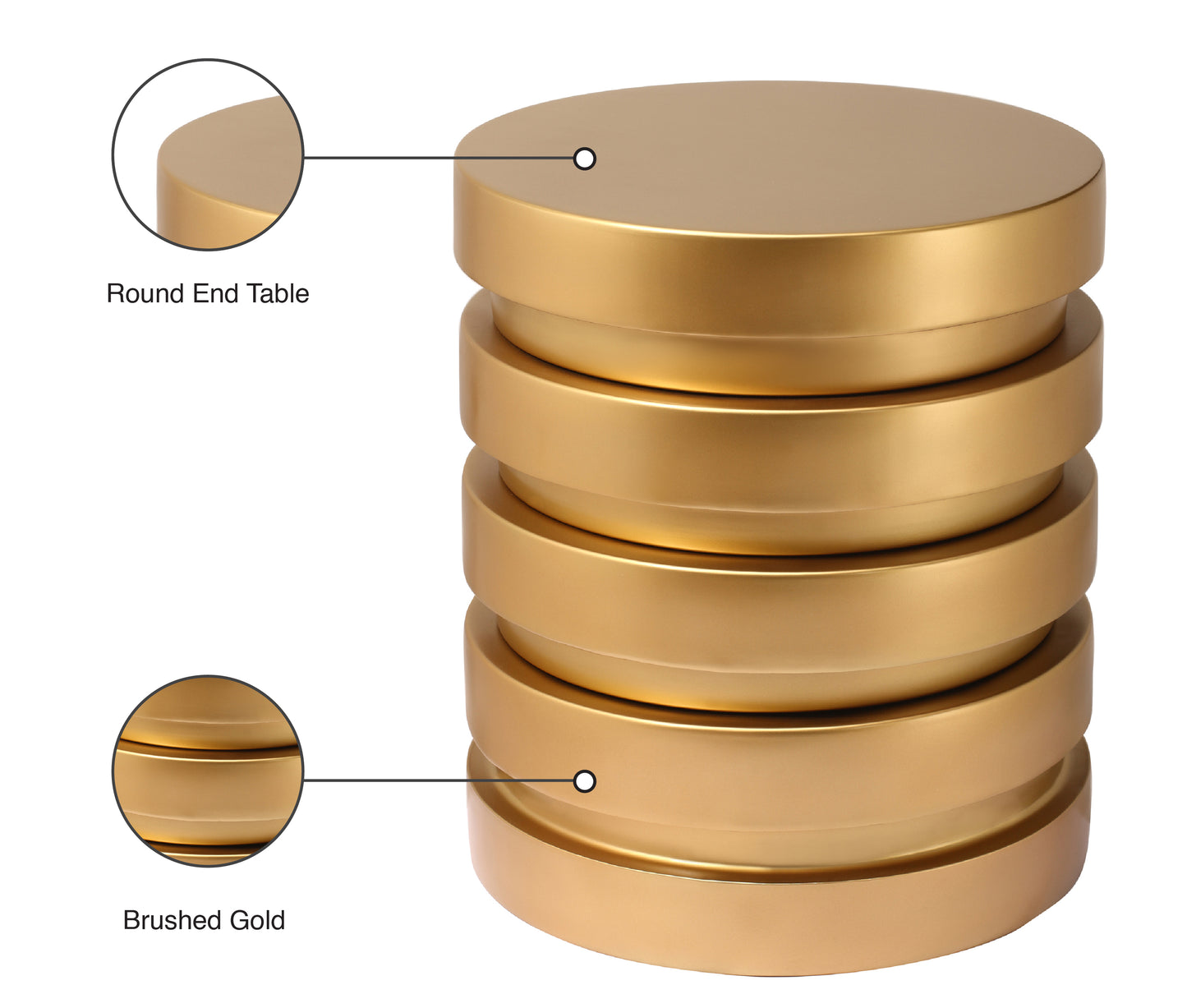 halton brushed gold end table et