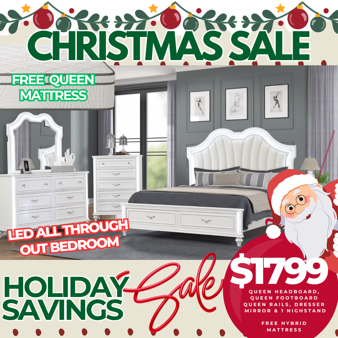 winter white led bedroom set  holiday edition
