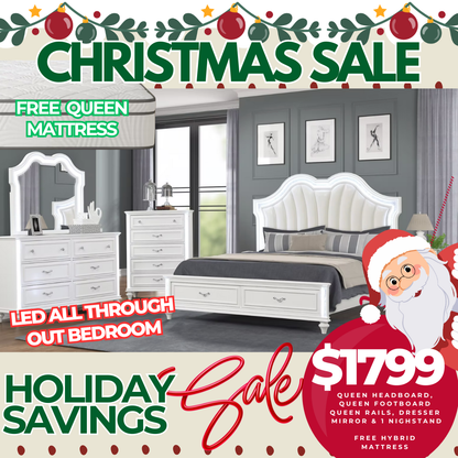 Winter White LED Bedroom Set  Holiday Edition