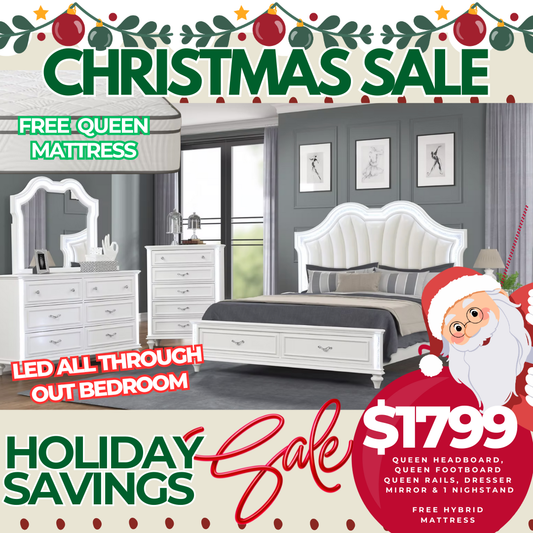 Winter White LED Bedroom Set  Holiday Edition