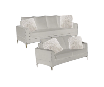 Clare Cream Sofa and Loveseat