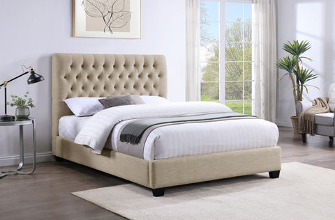 Vance Upholstered Eastern King Panel Bed OatmealOatmeal