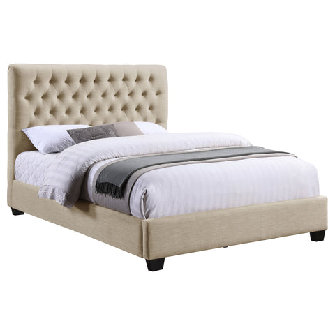 Vance Upholstered California King Panel Bed OatmealOatmeal