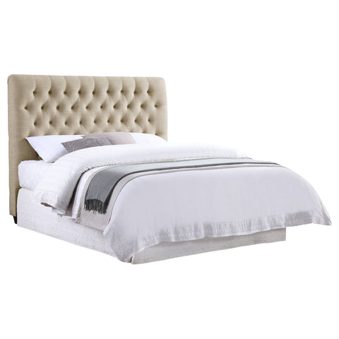 Vance Upholstered Queen Panel Headboard OatmealOatmeal