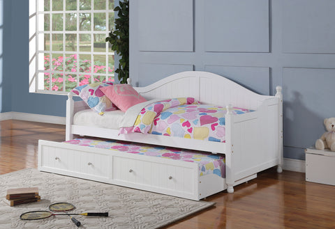 Stacie Ann Wood Twin Daybed with Trundle WhiteWhite