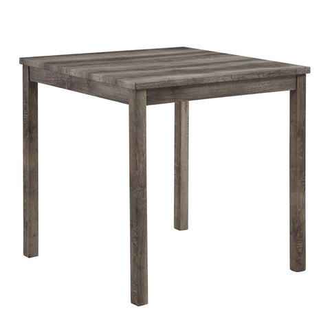 Moseberg Brown 5 Piece Counter Height 36" Pub Table Set with Tufted Creamy White Linen Stools