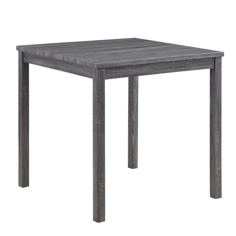 Moseberg Gray 5 Piece Counter Height 36" Pub Table Set with Tufted Gray Linen Stools
