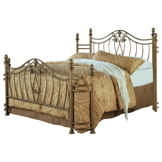 Lorelai Metal Eastern King Open Frame Bed Brushed Gold
