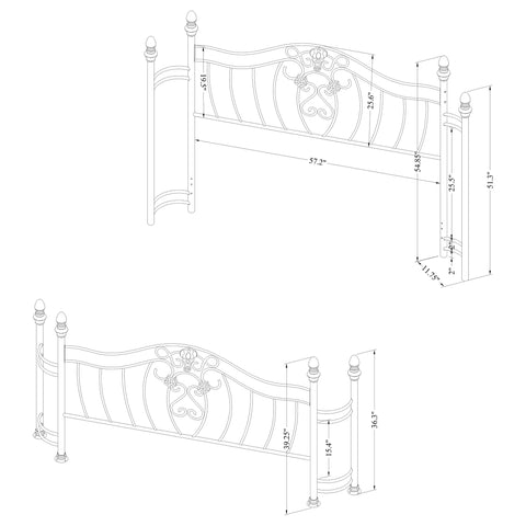 Lorelai Metal Queen Open Frame Bed Brushed Gold