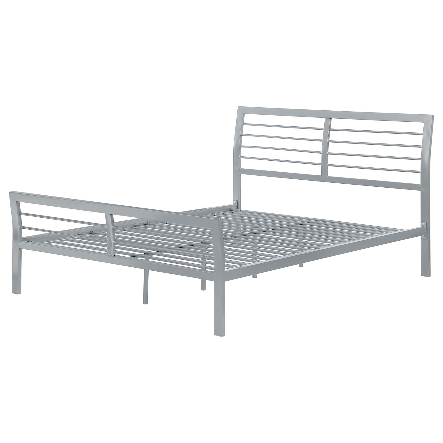 claremont metal full open frame bed silversilver