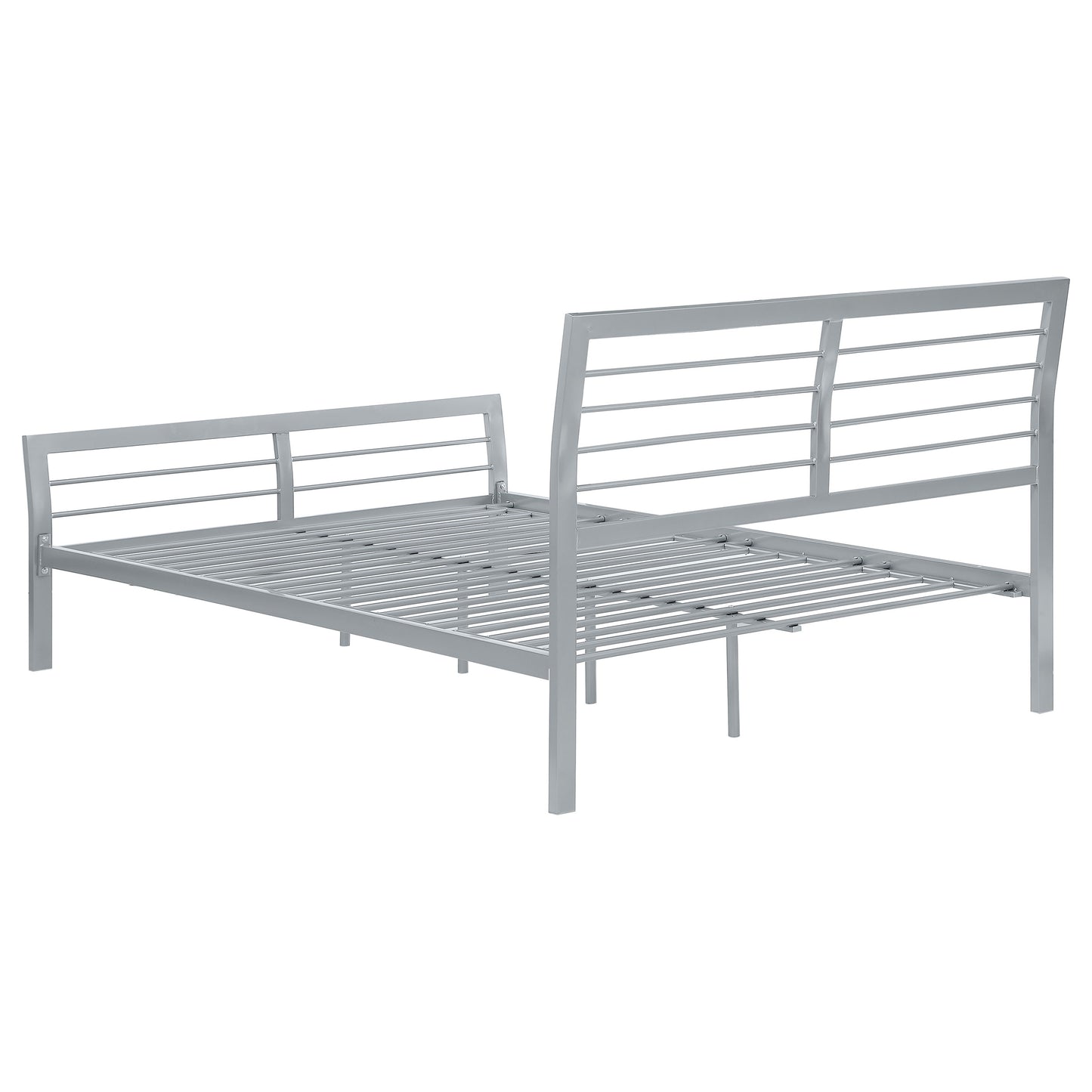 claremont metal full open frame bed silversilver