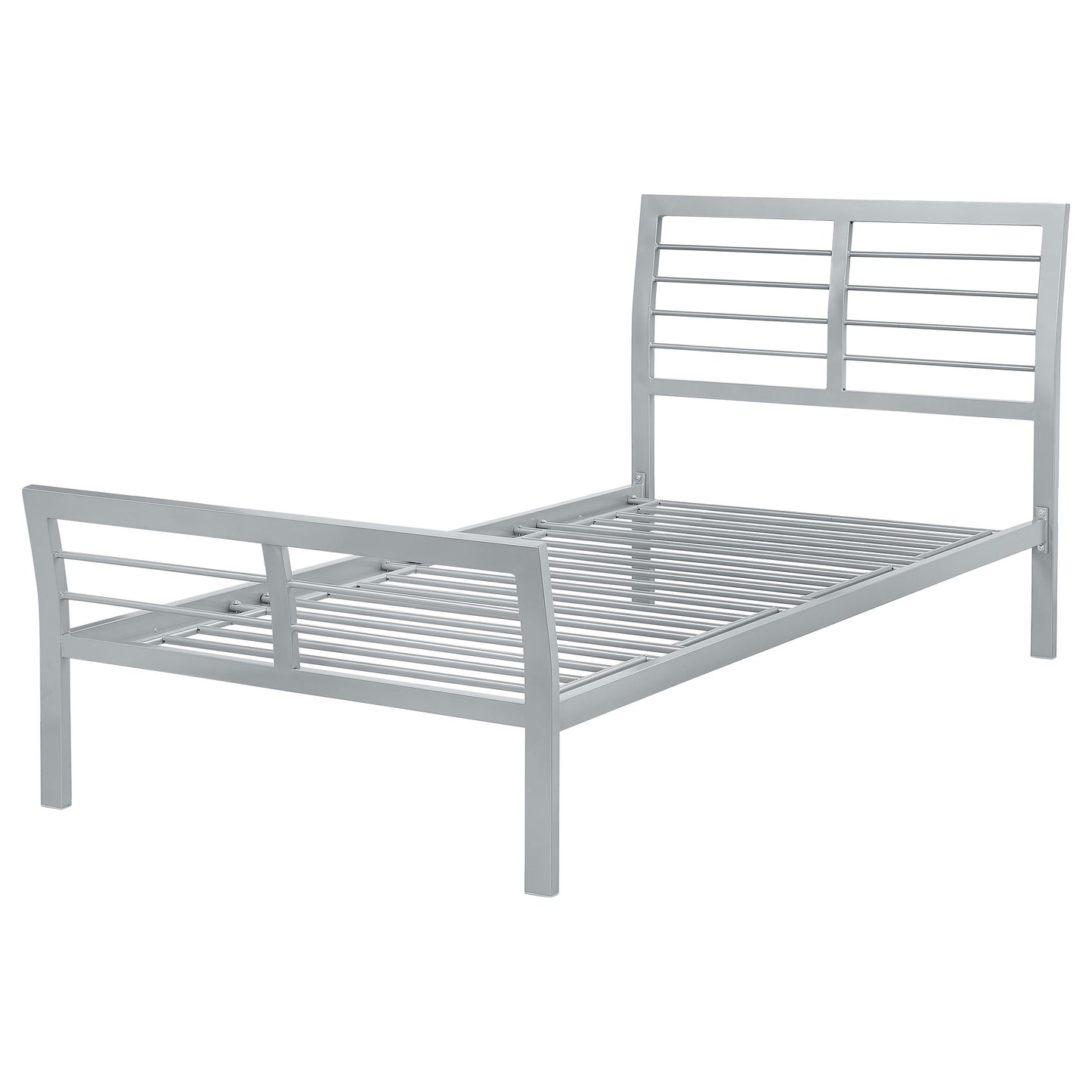 claremont metal twin open frame bed silversilver
