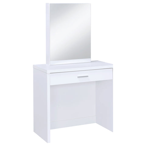 Lucia Vanity Set with Lift-Top Stool WhiteWhite