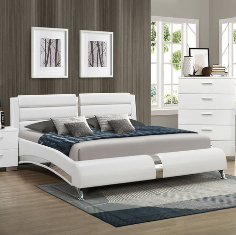 Quetzal Upholstered California King Sleigh Bed WhiteWhite